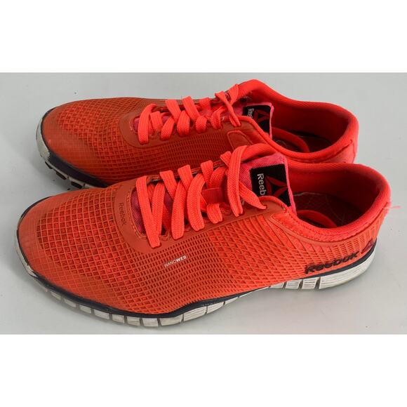Reebok women 9 Nanoweb Z Rated Orange Lace Up Running Crossfit Shoes - Picture 3 of 7